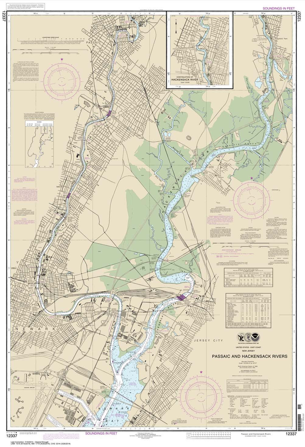 HISTORICAL NOAA Chart 12337: Passaic and Hackensack Rivers