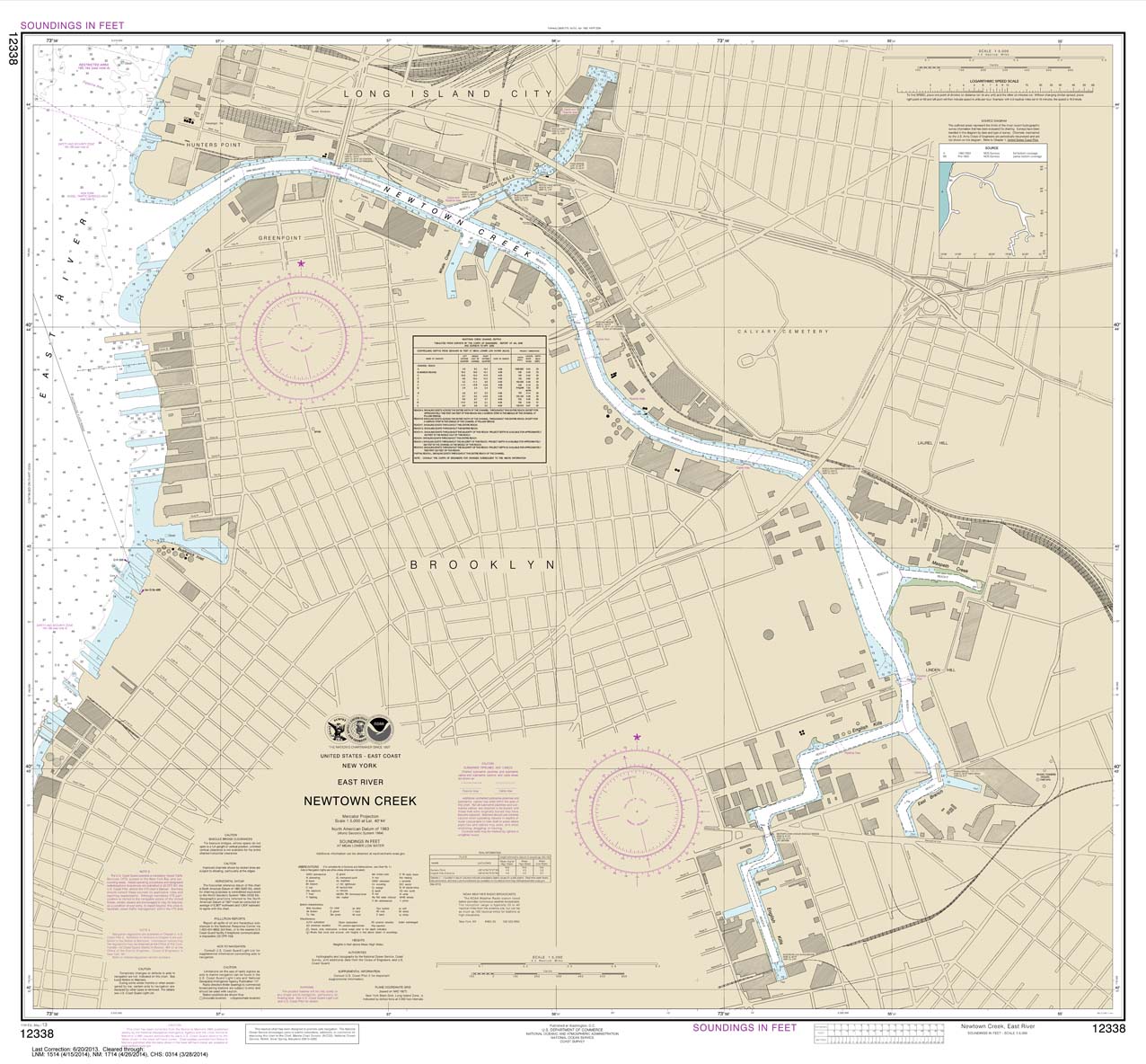 HISTORICAL NOAA Chart 12338: East River Newtown Creek