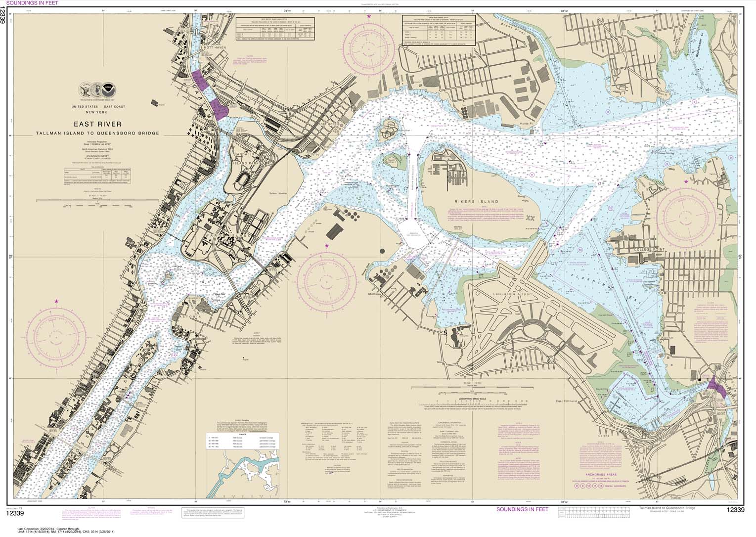 HISTORICAL NOAA Chart 12339: East River Tallman Island to Queensboro Bridge