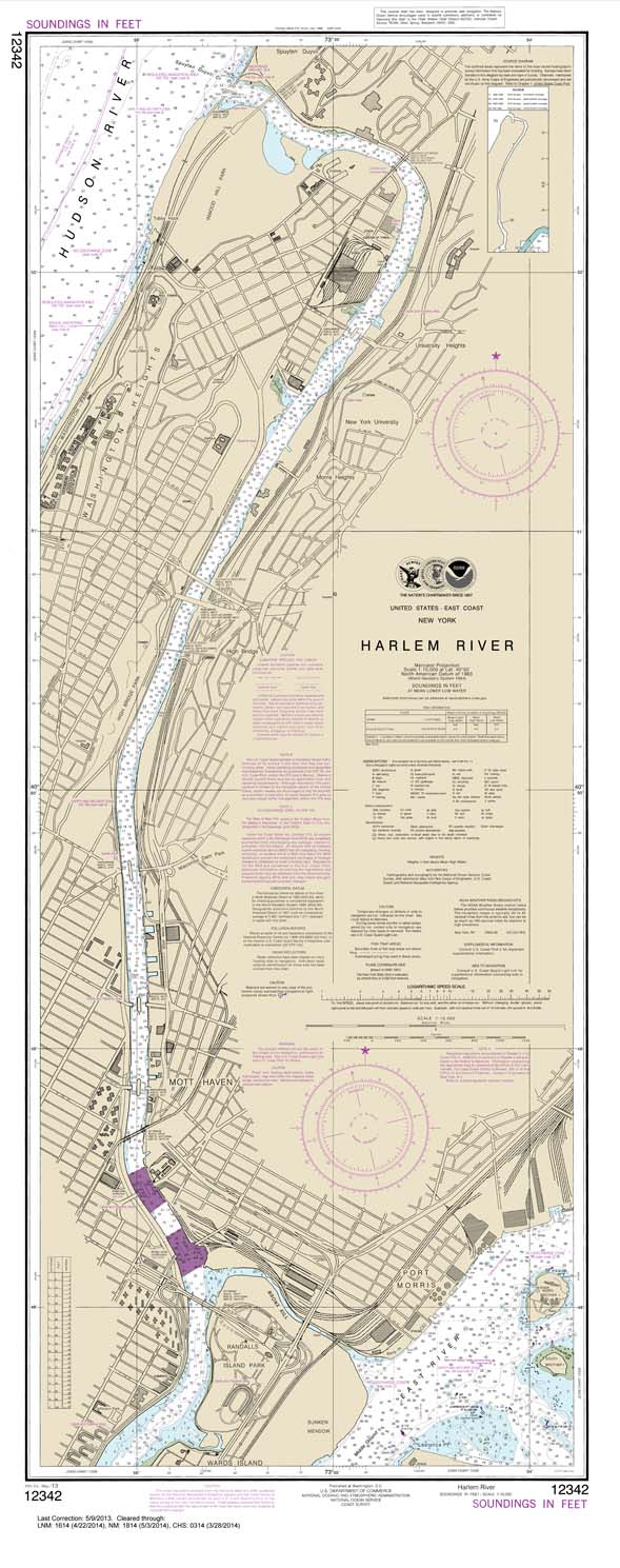 HISTORICAL NOAA Chart 12342: Harlem River