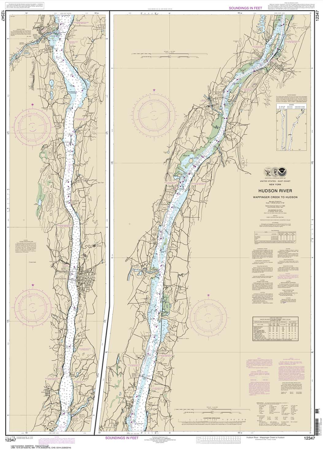 HISTORICAL NOAA Chart 12347: Hudson River Wappinger Creek to Hudson