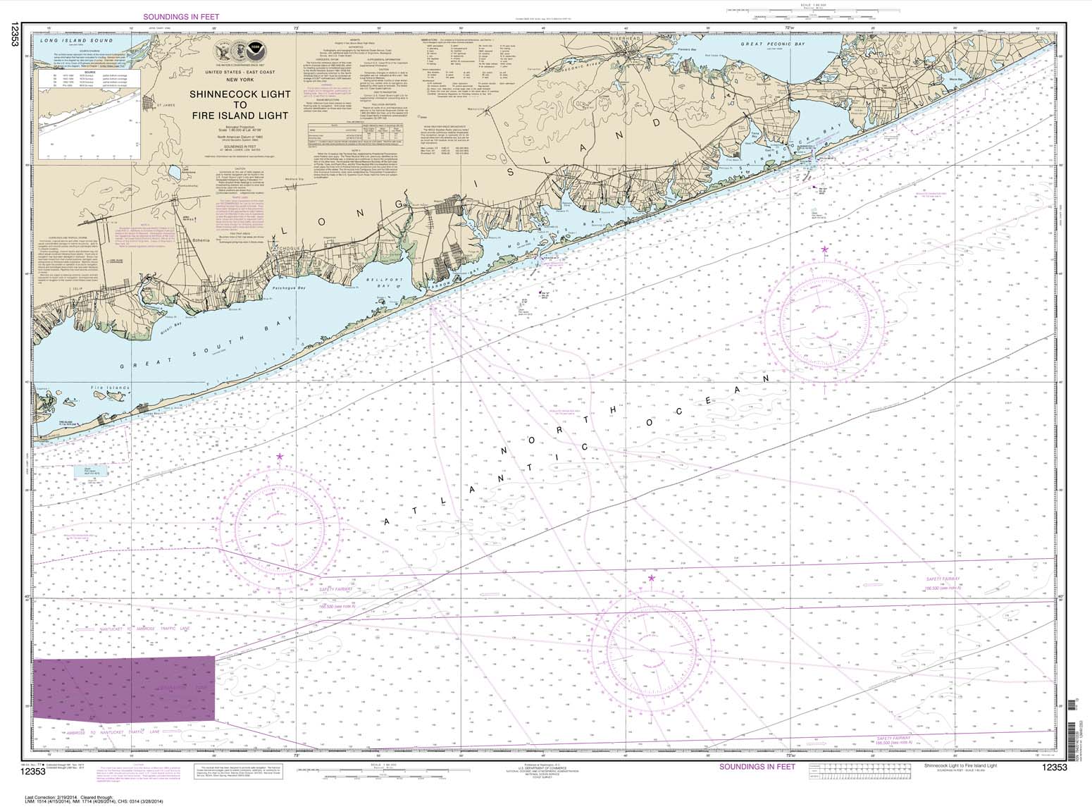 HISTORICAL NOAA Chart 12353: Shinnecock Light to Fire Island Light