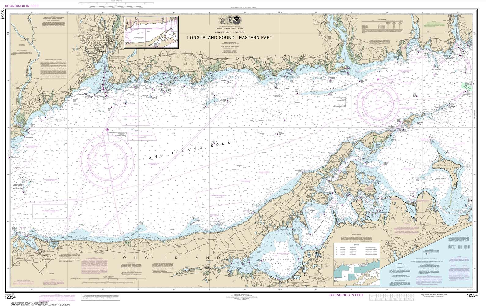 HISTORICAL NOAA Chart 12354: Long Island Sound Eastern part
