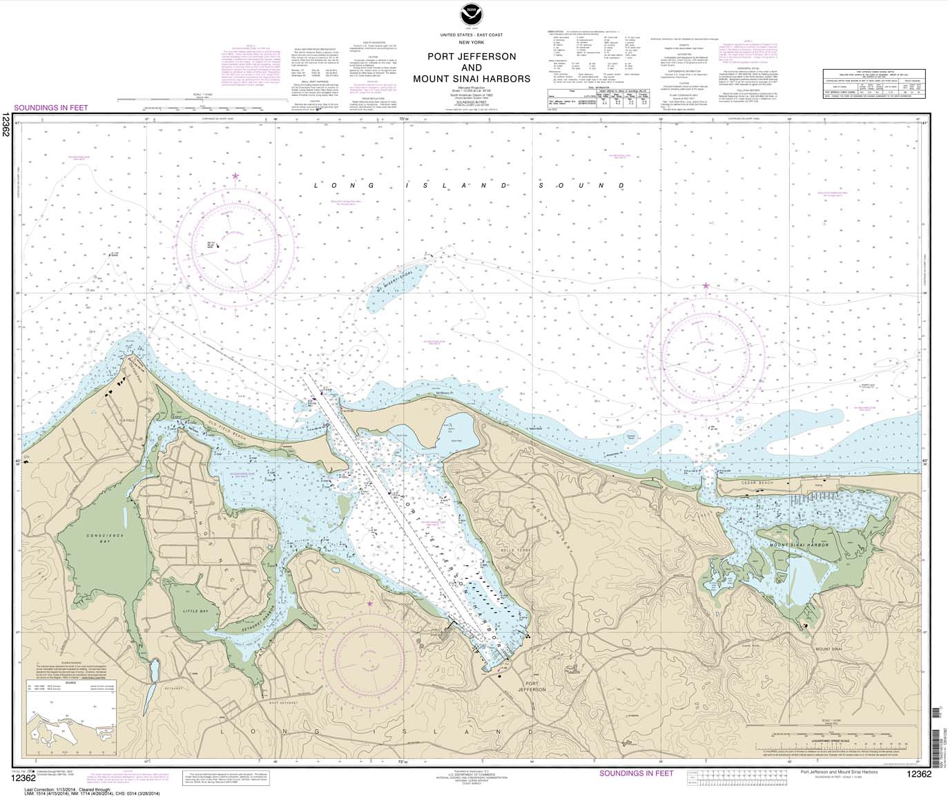 HISTORICAL NOAA Chart 12362: Port Jefferson and Mount Sinai Harbors