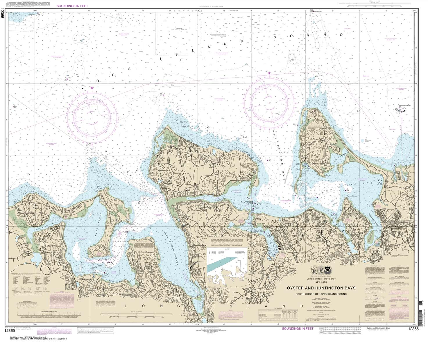 HISTORICAL NOAA Chart 12365: South Shore of Long Island Sound Oyster and Huntington Bays