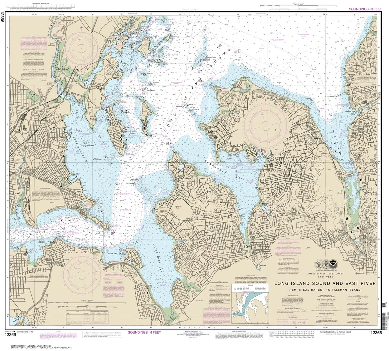 HISTORICAL NOAA Chart 12366: Long Island Sound and East River Hempstead Harbor to Tallman Island