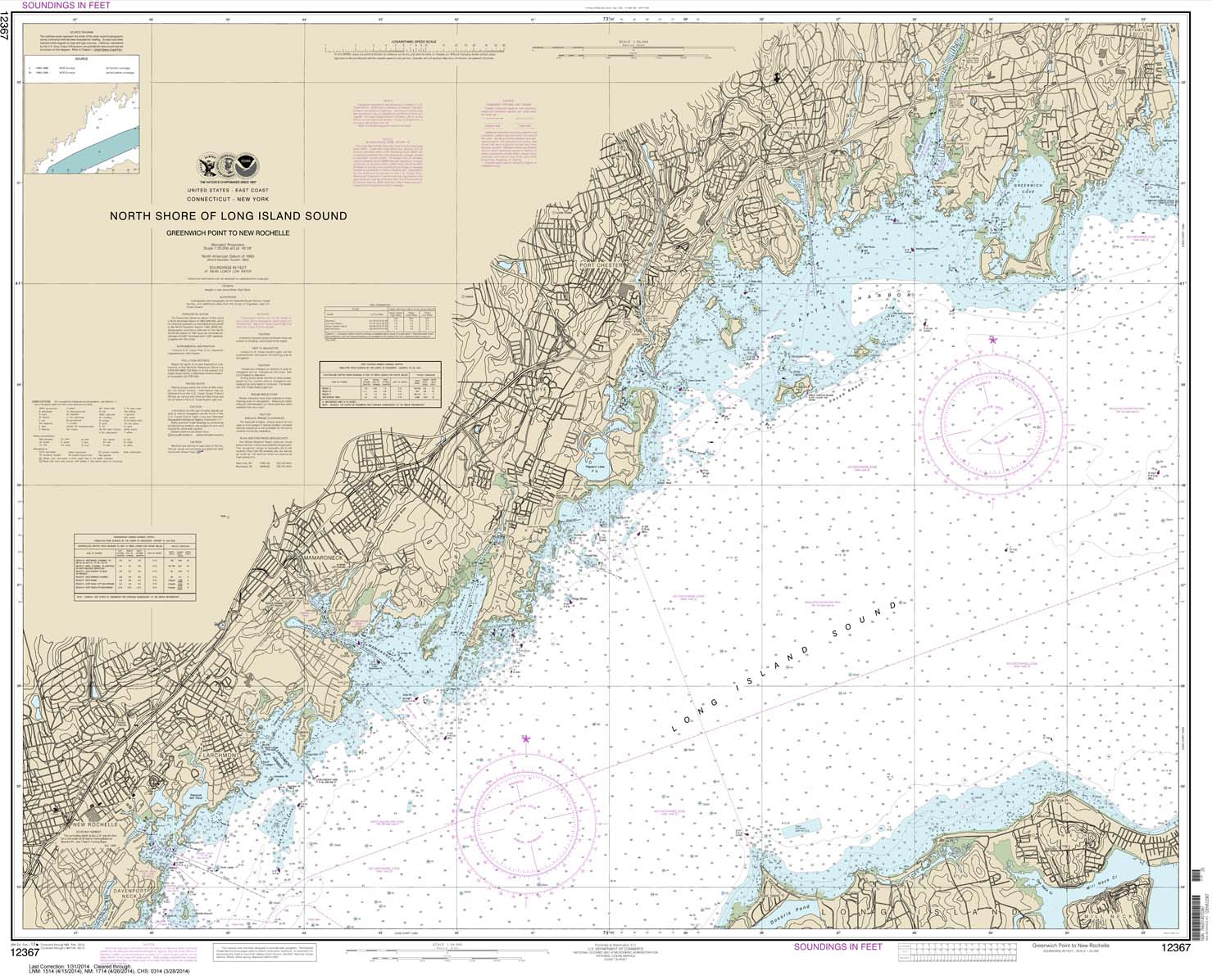 HISTORICAL NOAA Chart 12367: North Shore of Long Island Sound Greenwich Point to New Rochelle