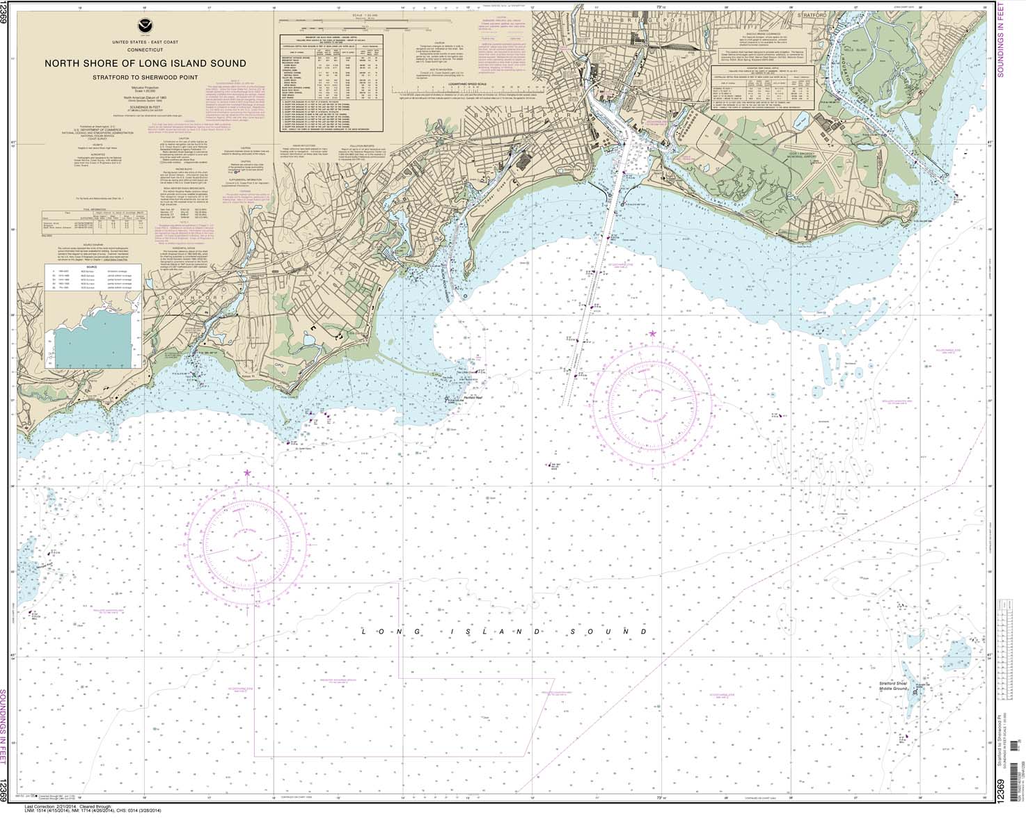 HISTORICAL NOAA Chart 12369: North Shore of Long Island Sound Stratford to Sherwood Point