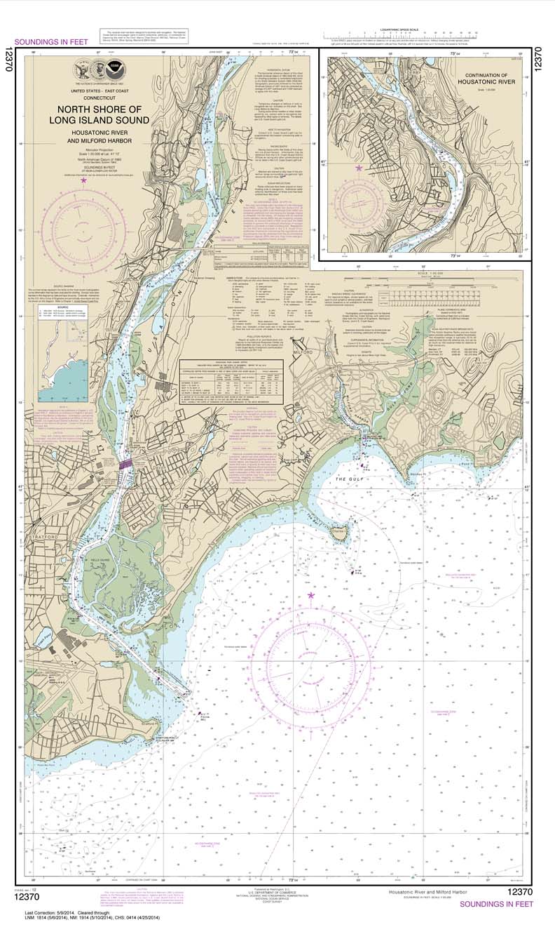 HISTORICAL NOAA Chart 12370: North Shore of Long Island Sound Housatonic River and Milford Harbor