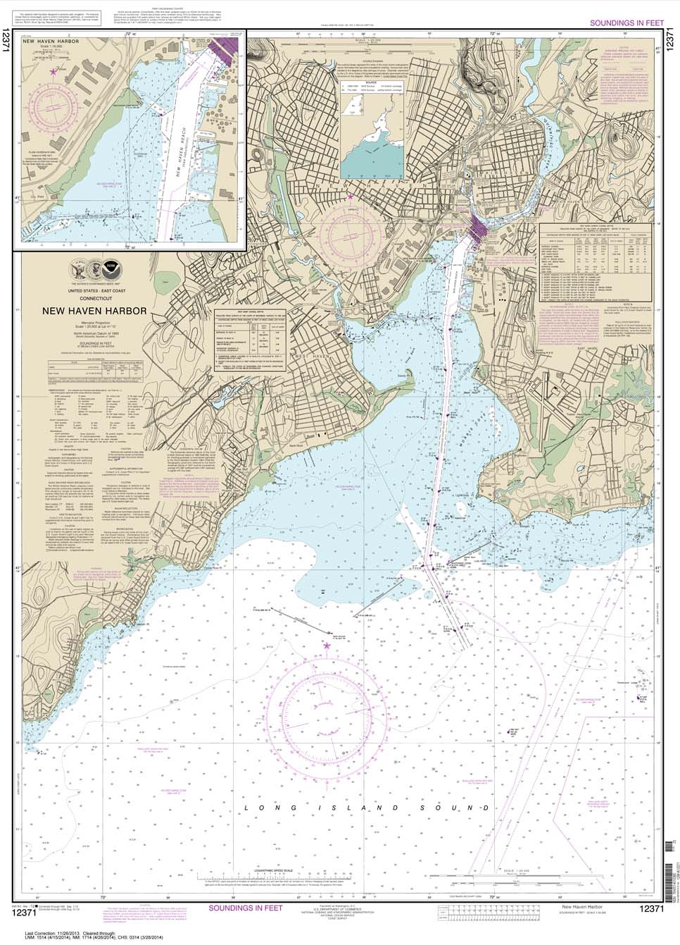 HISTORICAL NOAA Chart 12371: New Haven Harbor;New Haven Harbor (Inset)