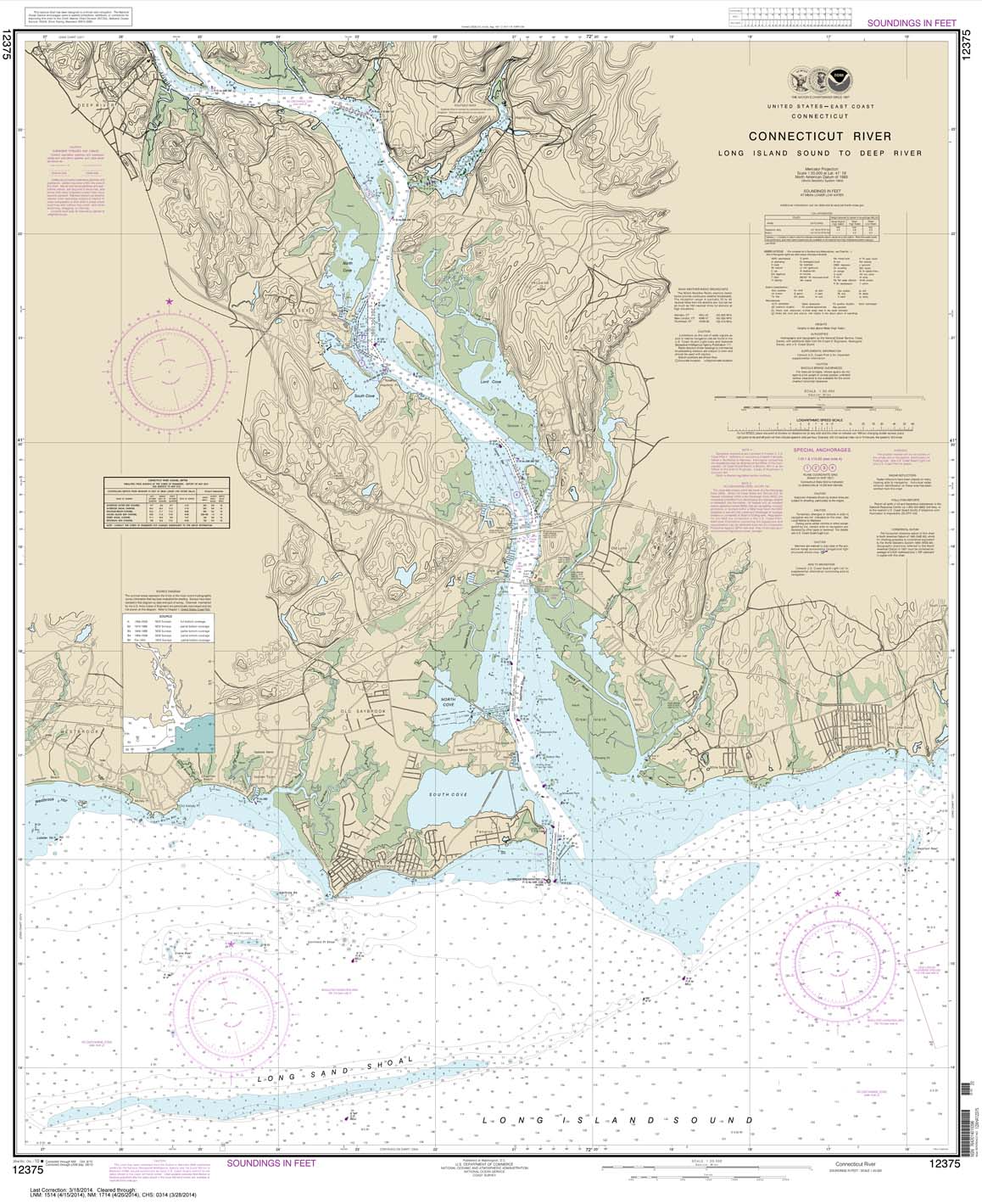 HISTORICAL NOAA Chart 12375: Connecticut River Long lsland Sound to Deep River