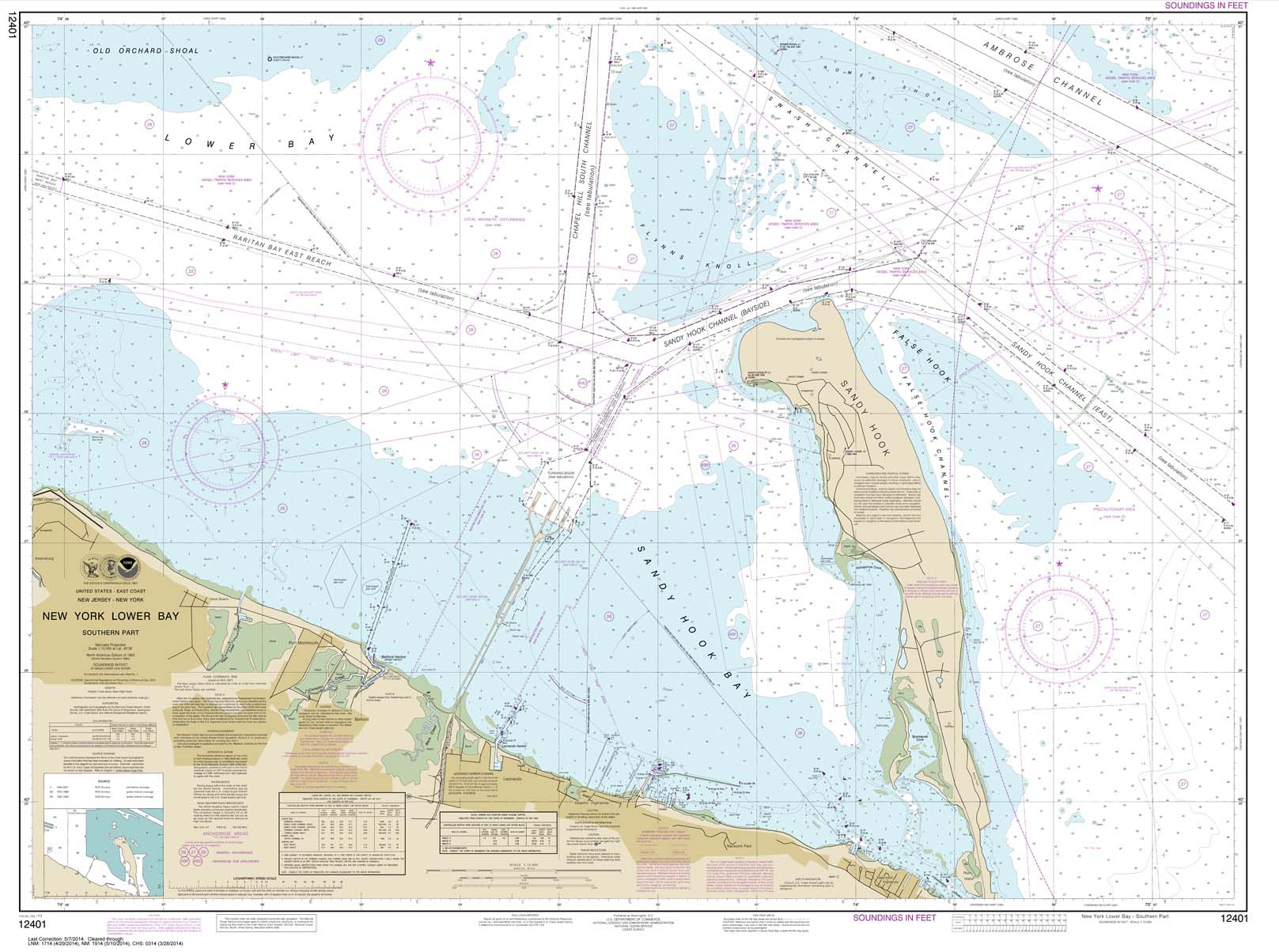 HISTORICAL NOAA Chart 12401: New York Lower Bay Southern part