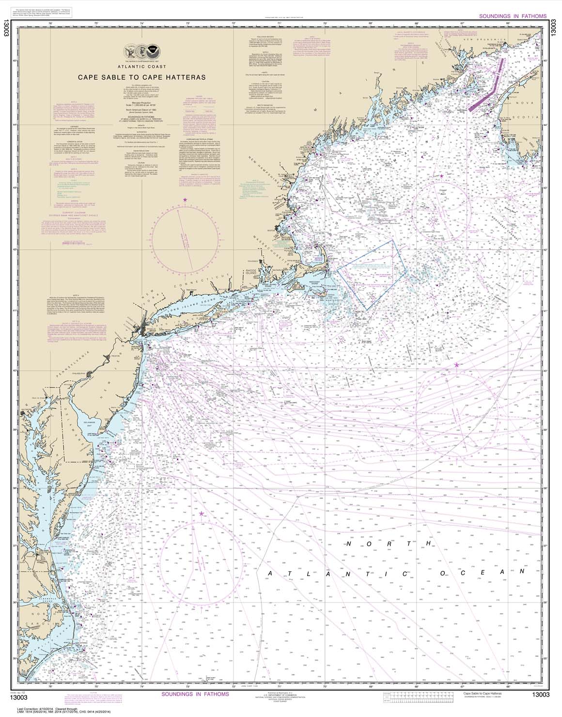 NOAA Chart 13003: Cape Sable to Cape Hatteras