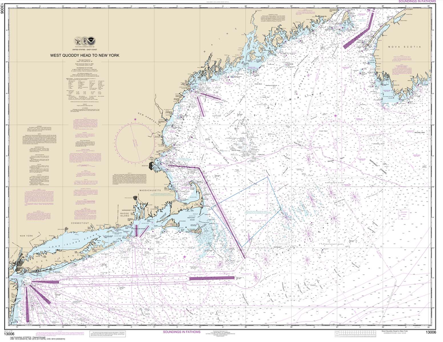 NOAA Chart 13006: West Quoddy Head to New York