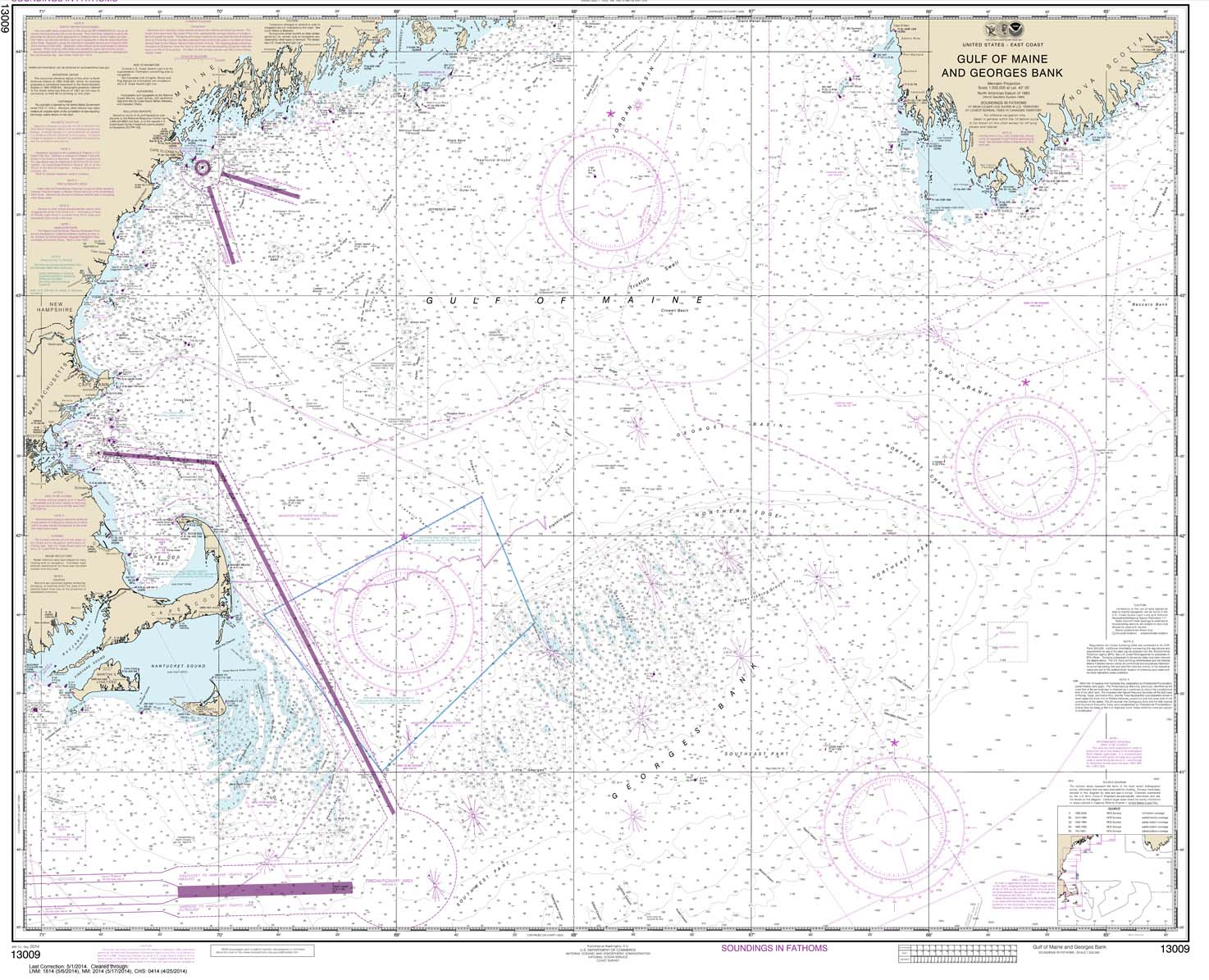 HISTORICAL NOAA Chart 13009: Gulf of Maine and Georges Bank