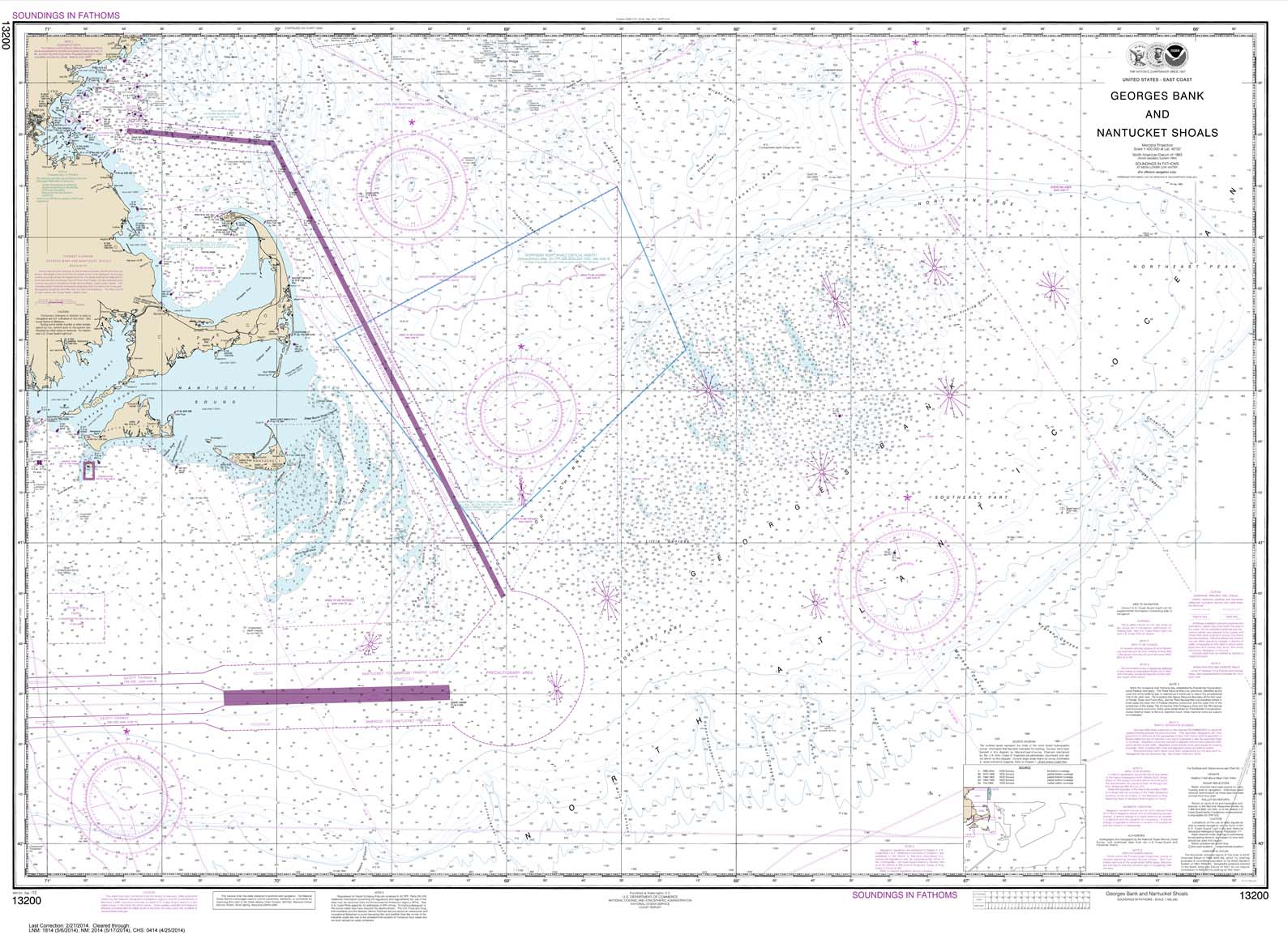 HISTORICAL NOAA Chart 13200: Georges Bank and Nantucket Shoals