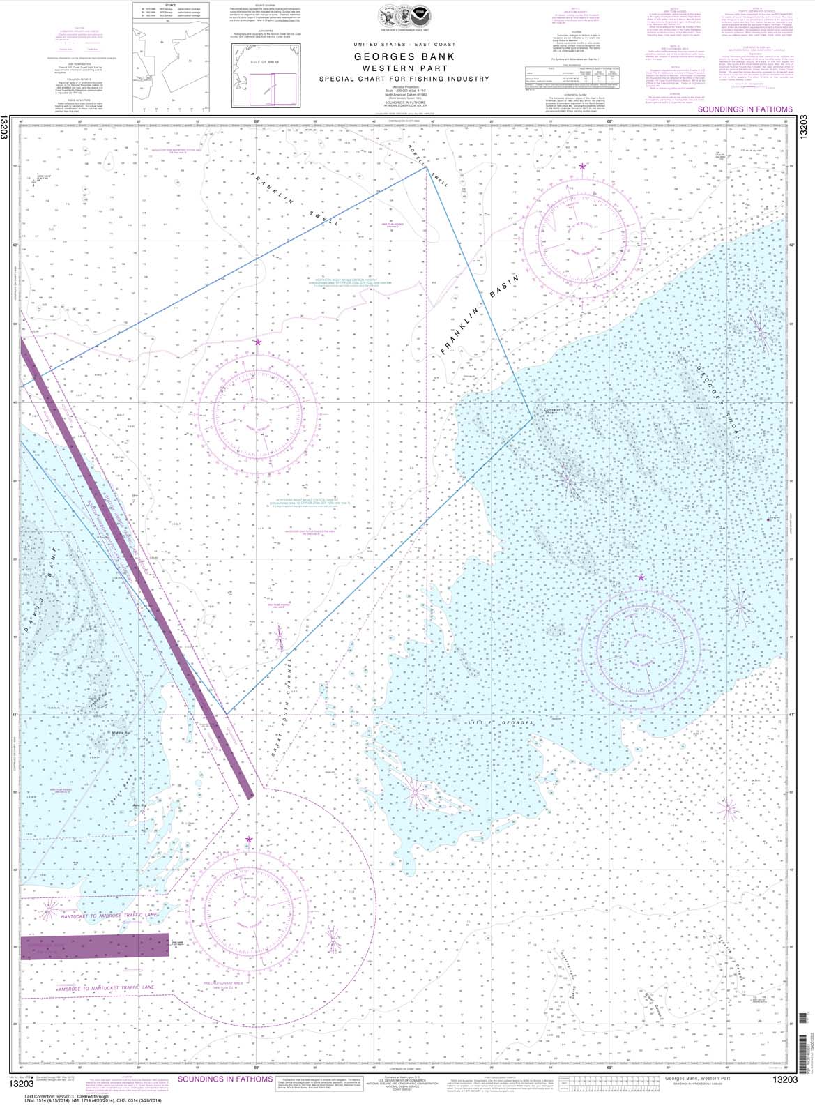 HISTORICAL NOAA Chart 13203: Georges Bank Western part