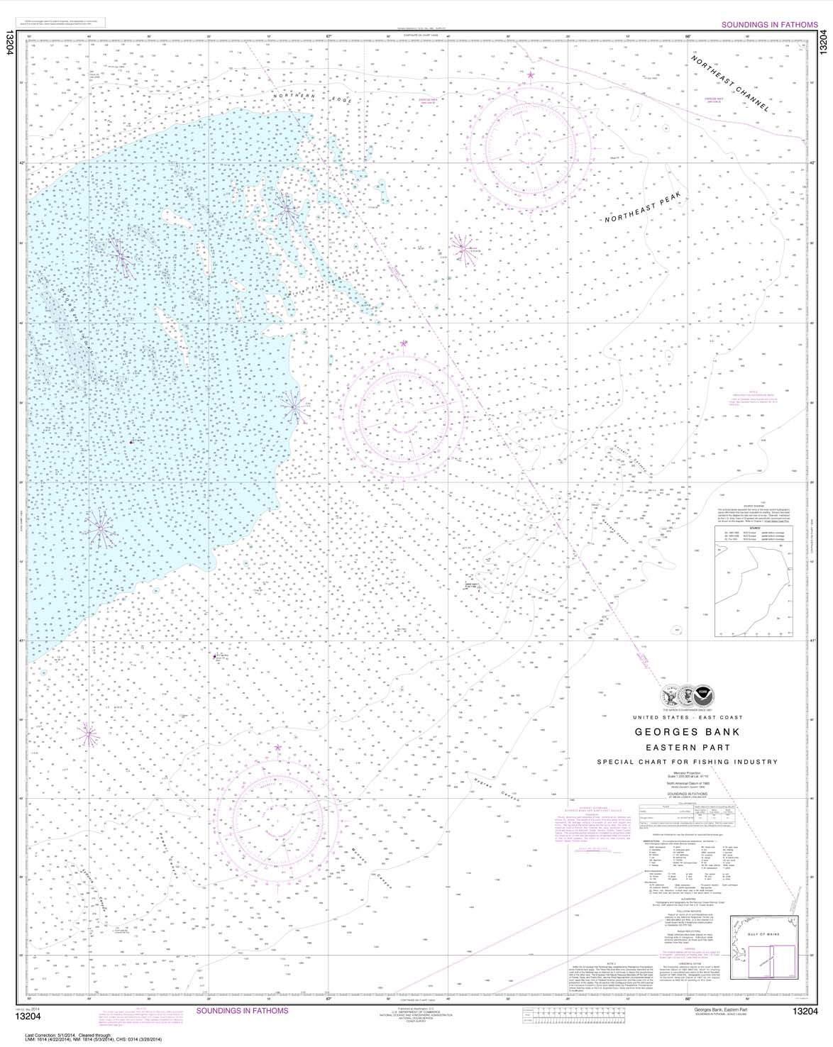 HISTORICAL NOAA Chart 13204: Georges Bank Eastern part