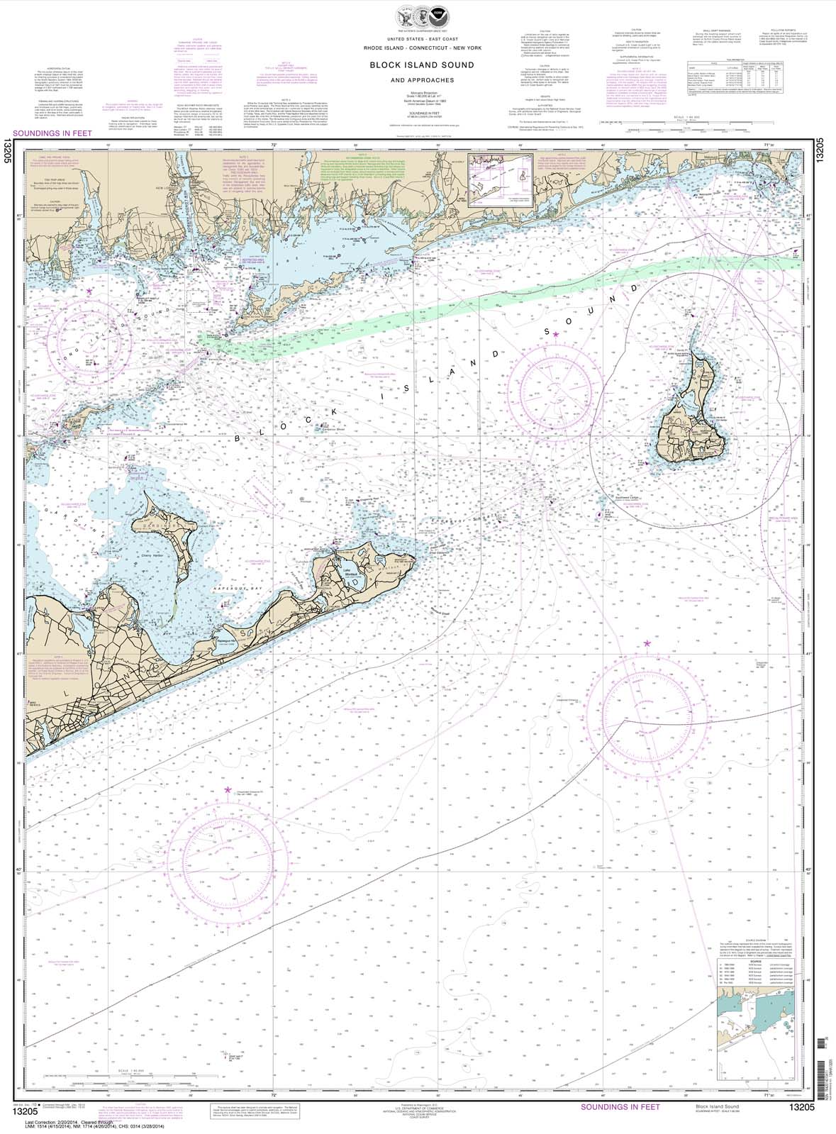 HISTORICAL NOAA Chart 13205: Block Island Sound and Approaches