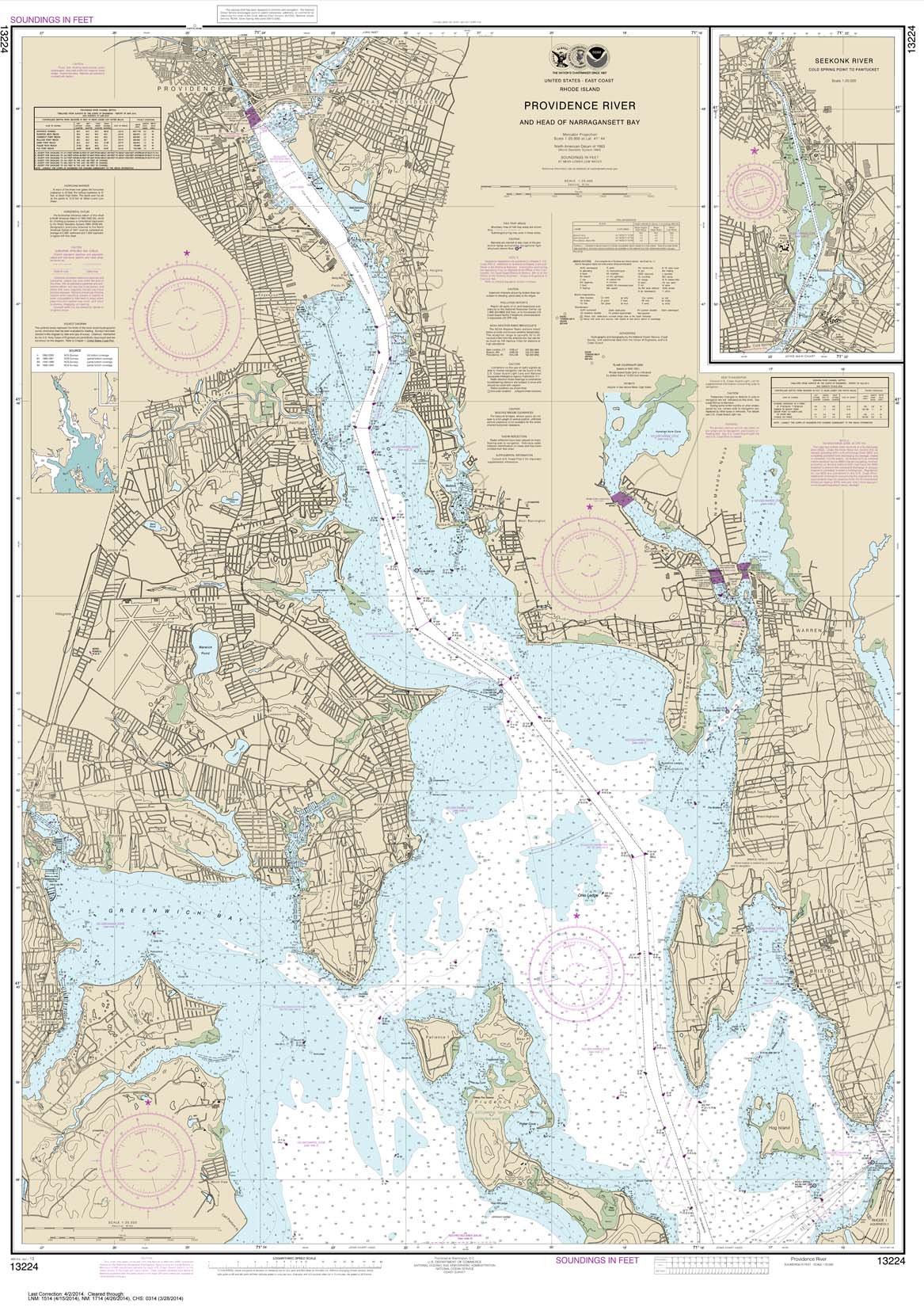 HISTORICAL NOAA Chart 13224: Providence River and Head of Narragansett Bay