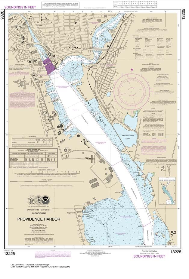 HISTORICAL NOAA Chart 13225: Providence Harbor