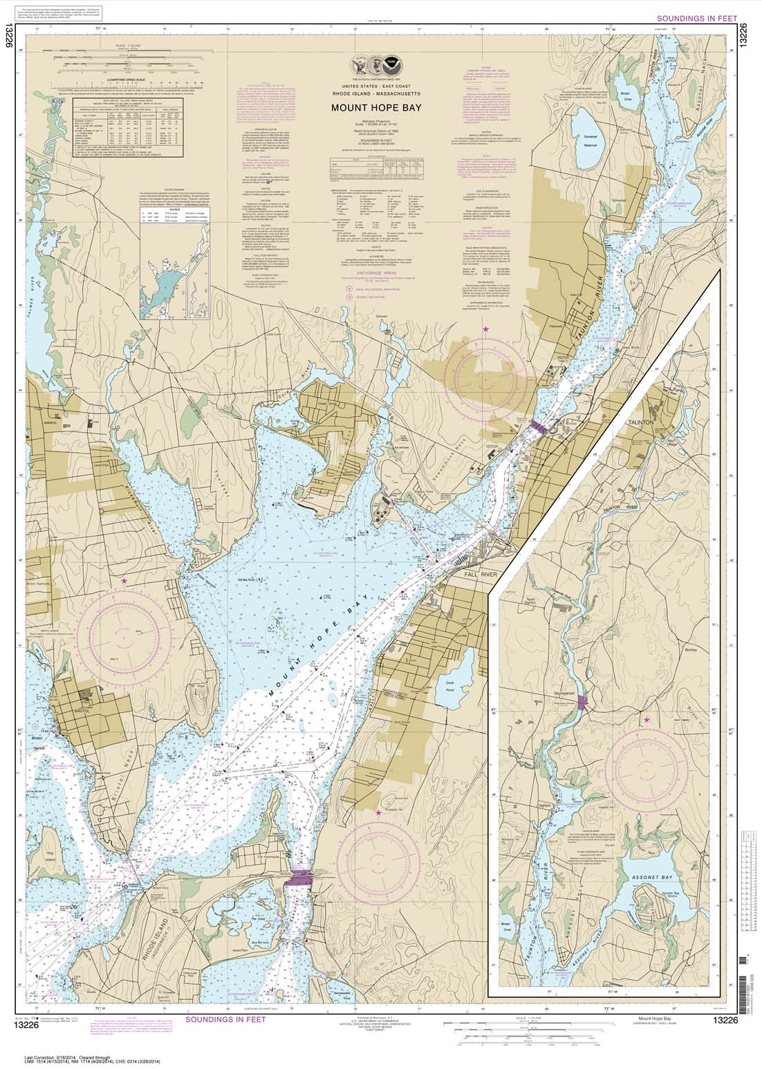 HISTORICAL NOAA Chart 13226: Mount Hope Bay