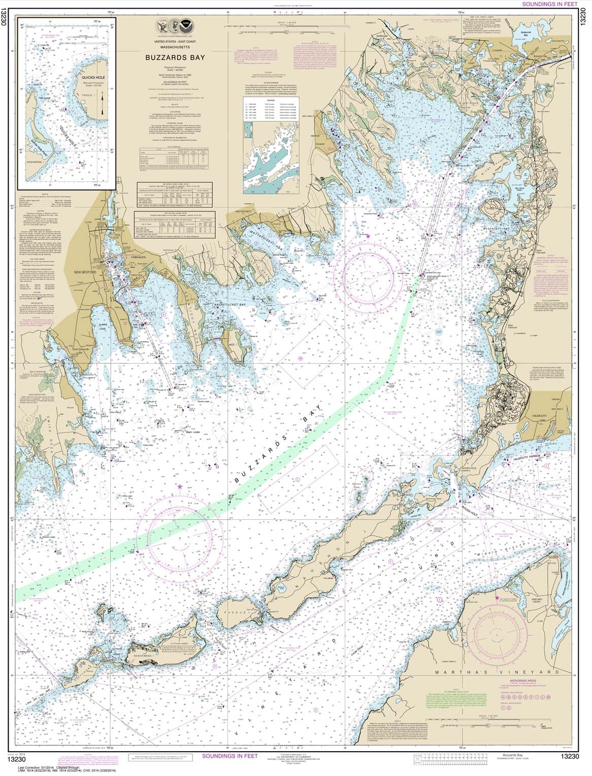HISTORICAL NOAA Chart 13230: Buzzards Bay; Quicks Hole