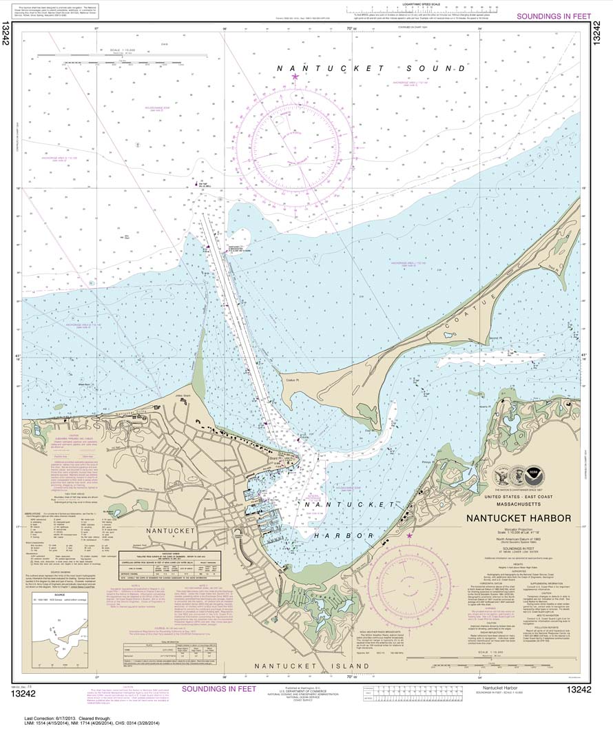 HISTORICAL NOAA Chart 13242: Nantucket Harbor