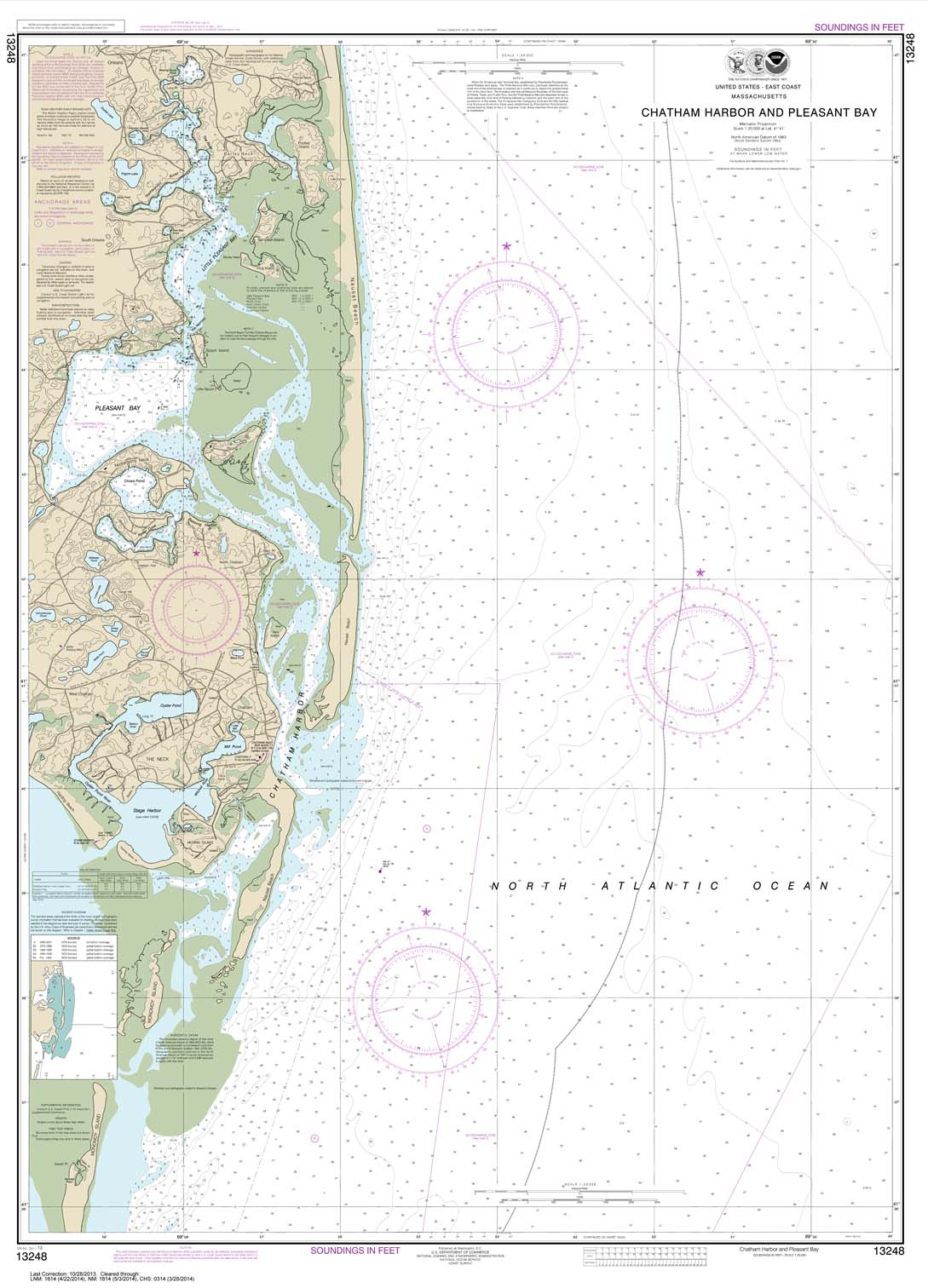 HISTORICAL NOAA Chart 13248: Chatham Harbor and Pleasant Bay