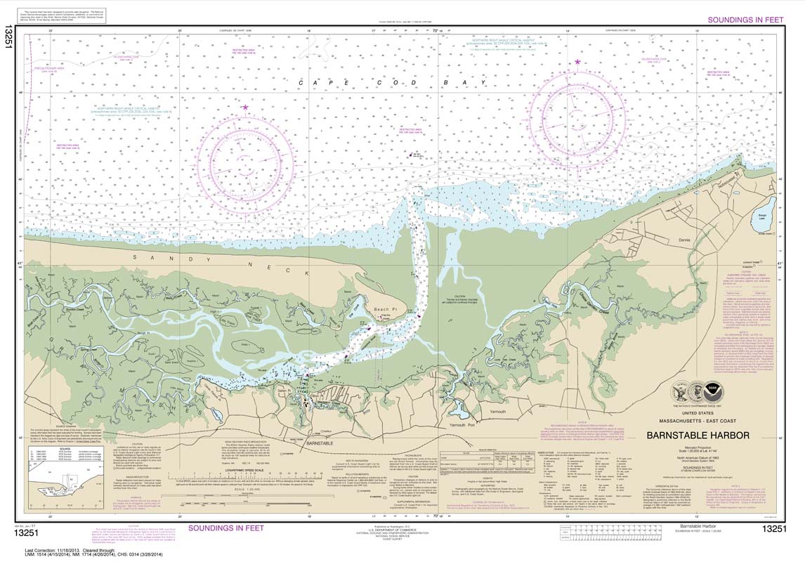 HISTORICAL NOAA Chart 13251: Barnstable Harbor