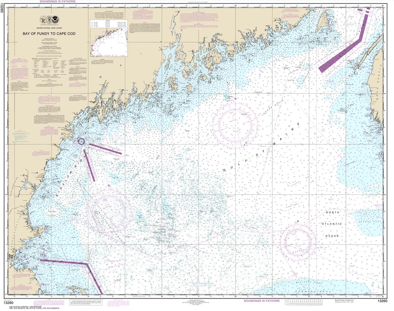 HISTORICAL NOAA Chart 13260: Bay of Fundy to Cape Cod