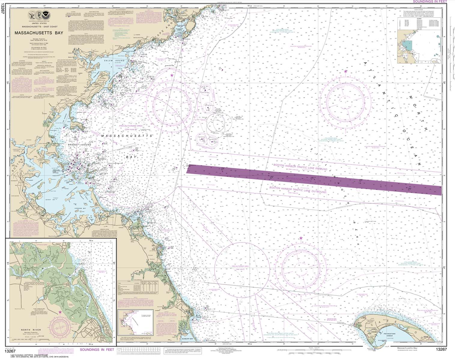HISTORICAL NOAA Chart 13267: Massachusetts Bay; North River