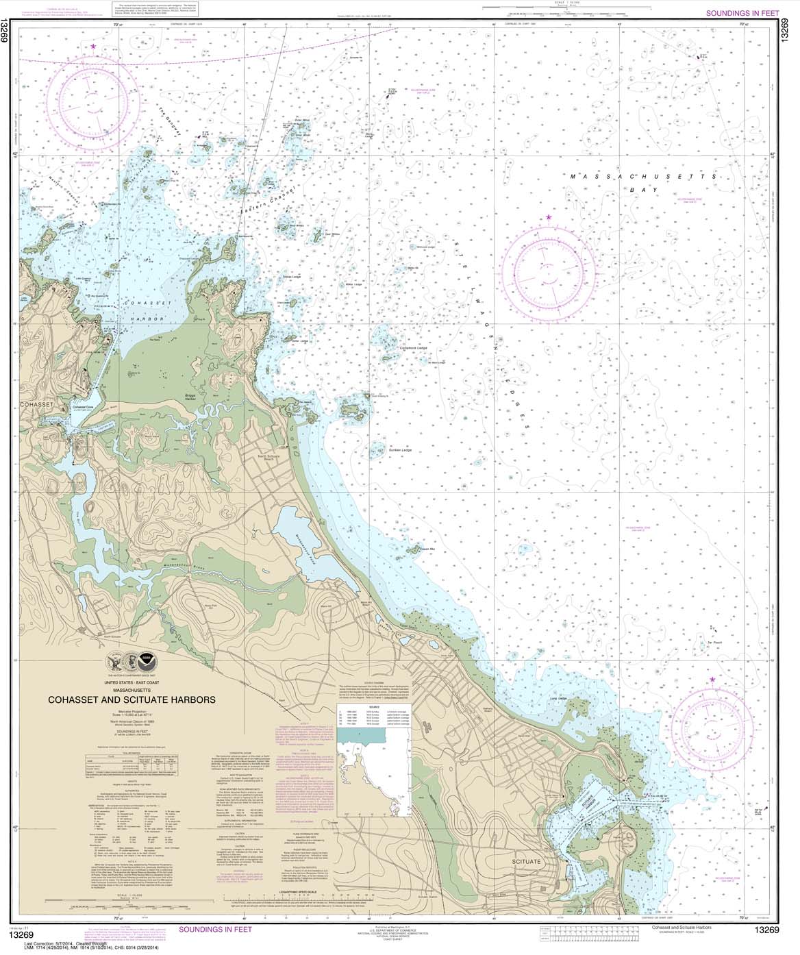 HISTORICAL NOAA Chart 13269: Cohasset and Scituate Harbors