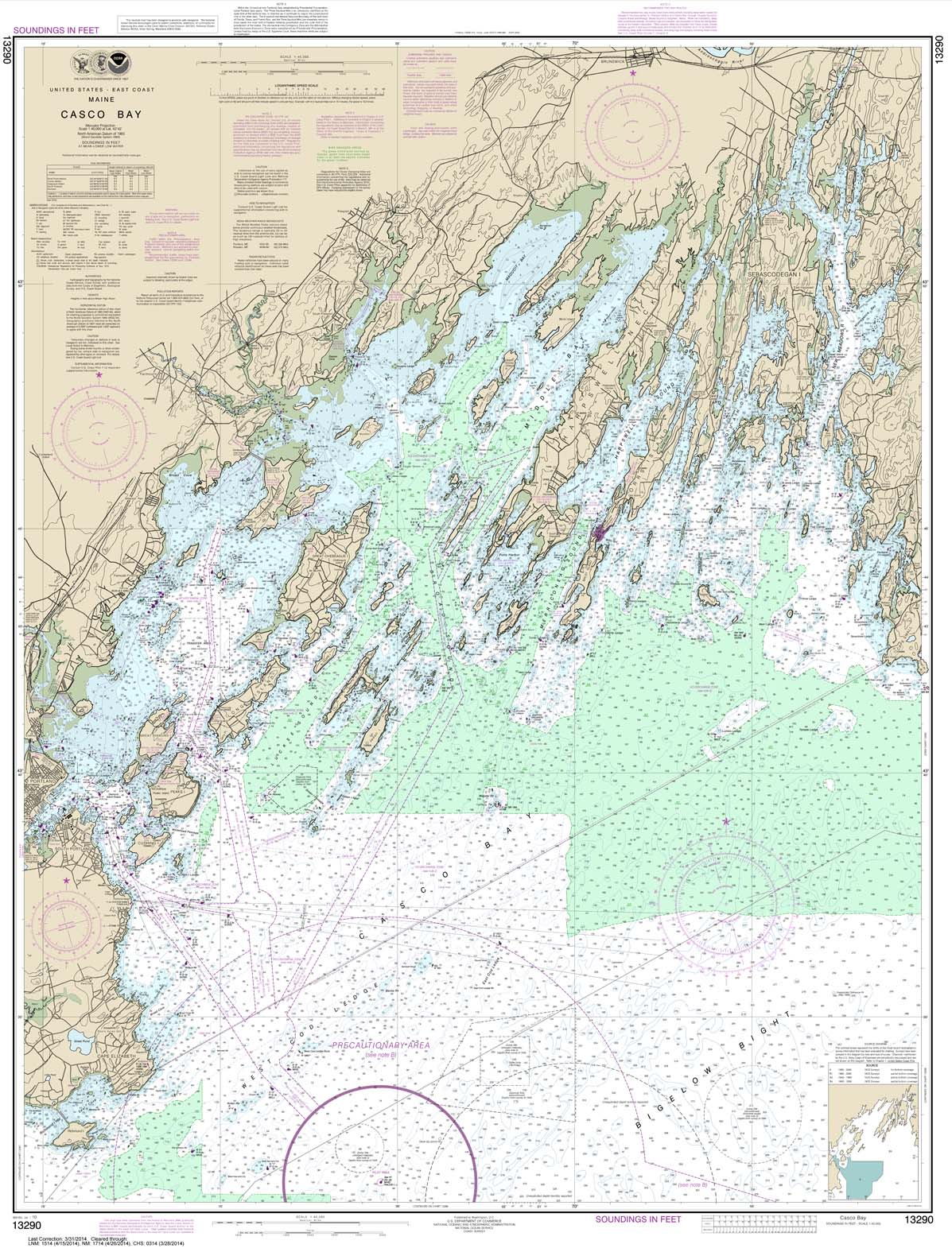 HISTORICAL NOAA Chart 13290: Casco Bay