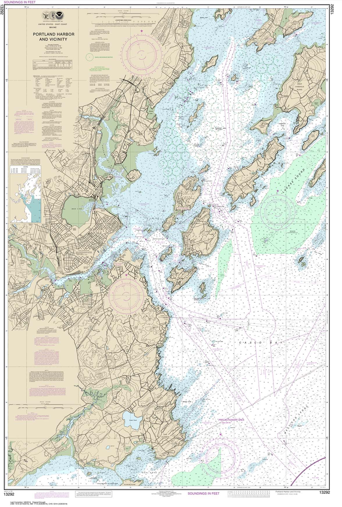 HISTORICAL NOAA Chart 13292: Portland Harbor and Vicinity
