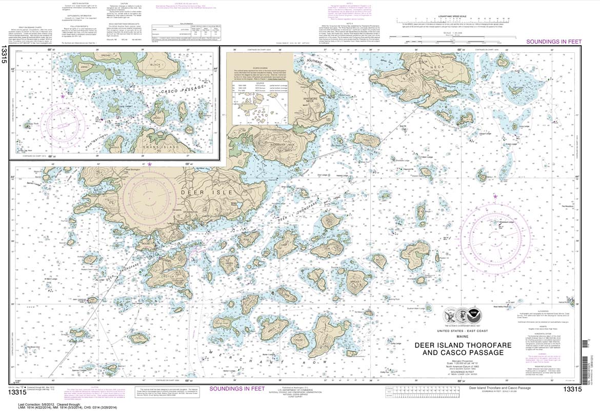 HISTORICAL NOAA Chart 13315: Deer Island Thorofare and Casco Passage