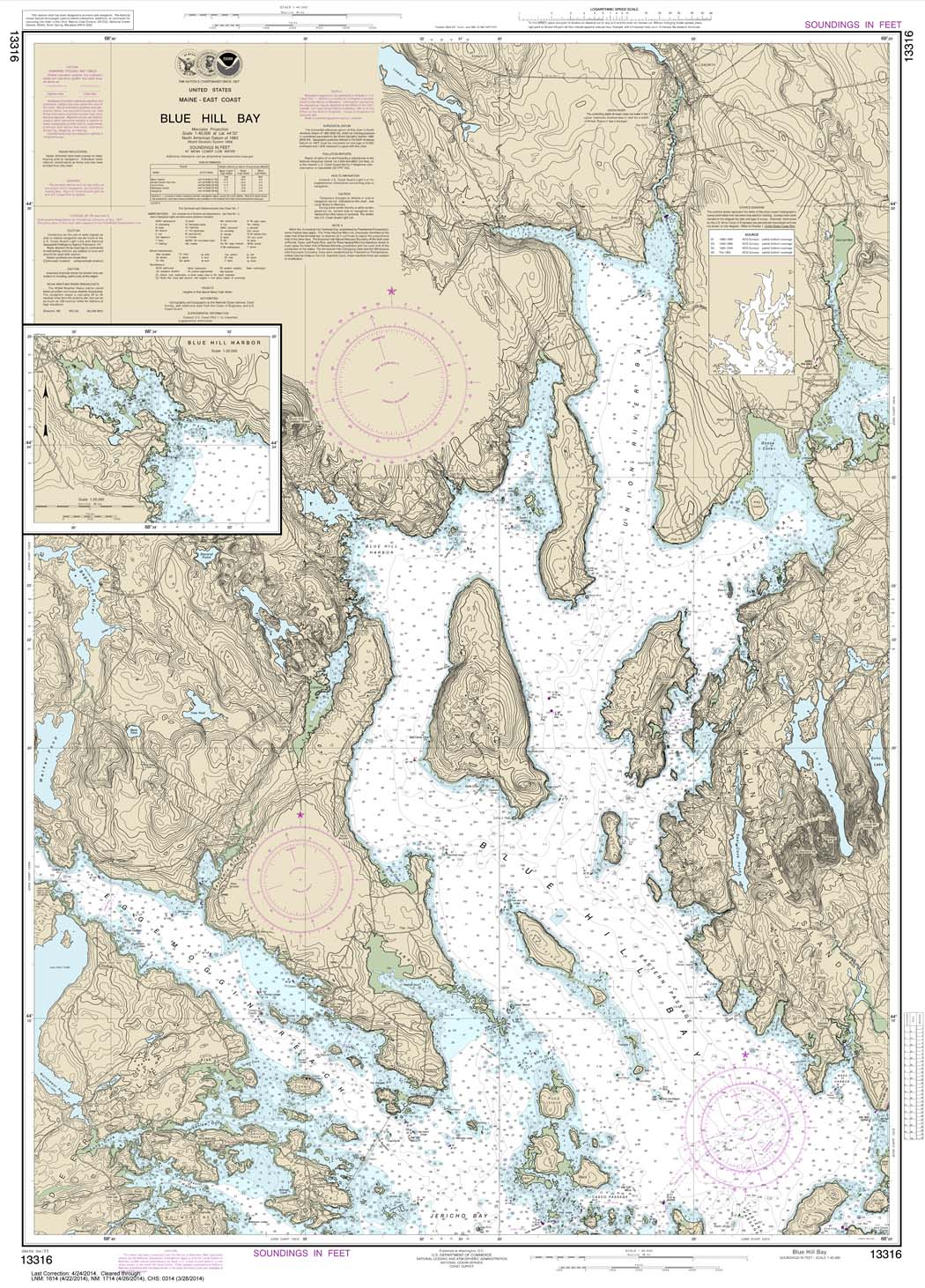 HISTORICAL NOAA Chart 13316: Blue Hill Bay;Blue Hill Harbor