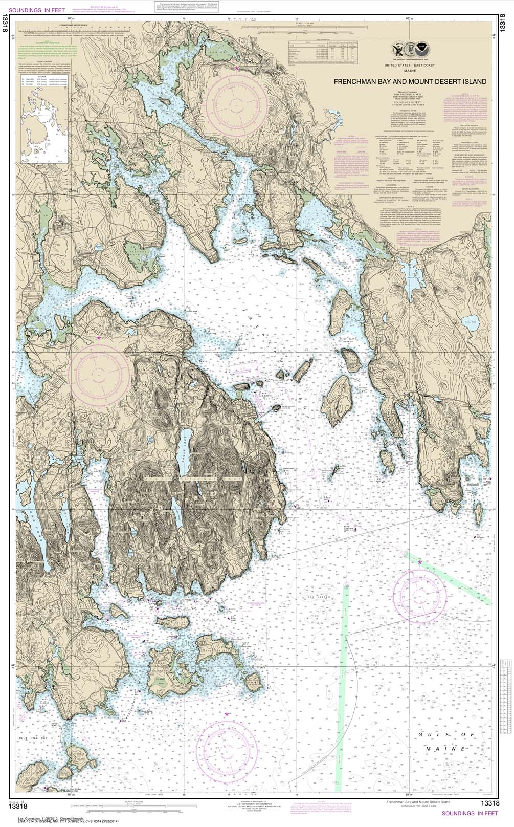 HISTORICAL NOAA Chart 13318: Frenchman Bay and Mount Desert lsland