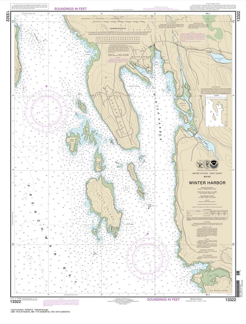 HISTORICAL NOAA Chart 13322: Winter Harbor