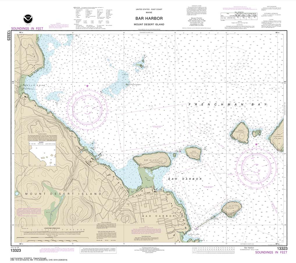HISTORICAL NOAA Chart 13323: Bar Harbor Mount Desert Island