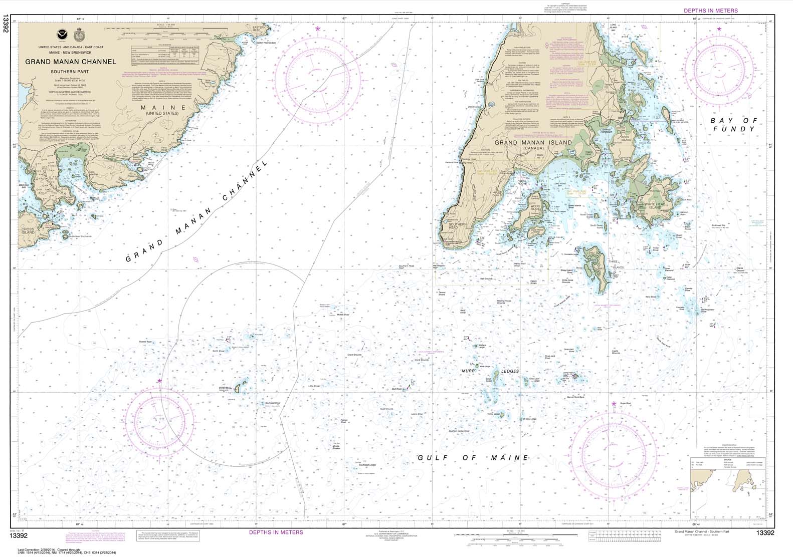 HISTORICAL NOAA Chart 13392: Grand Manan Channel Southern Part