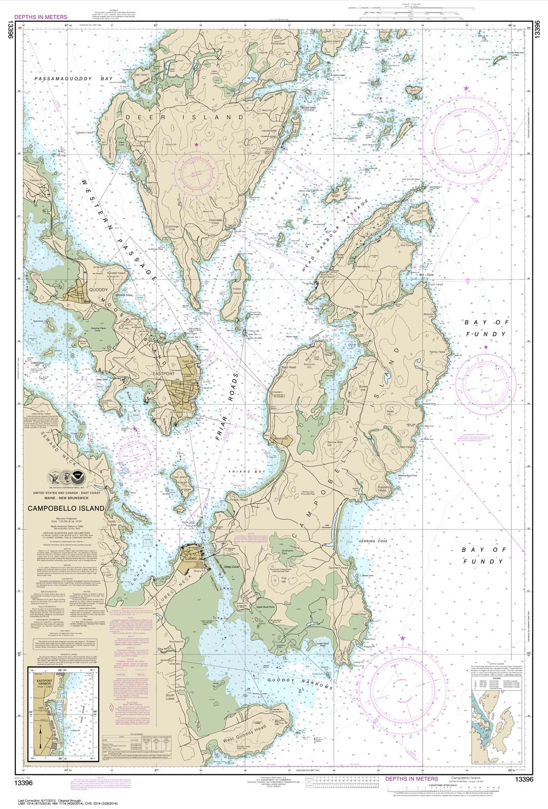 HISTORICAL NOAA Chart 13396: Campobello Island; Eastport Harbor