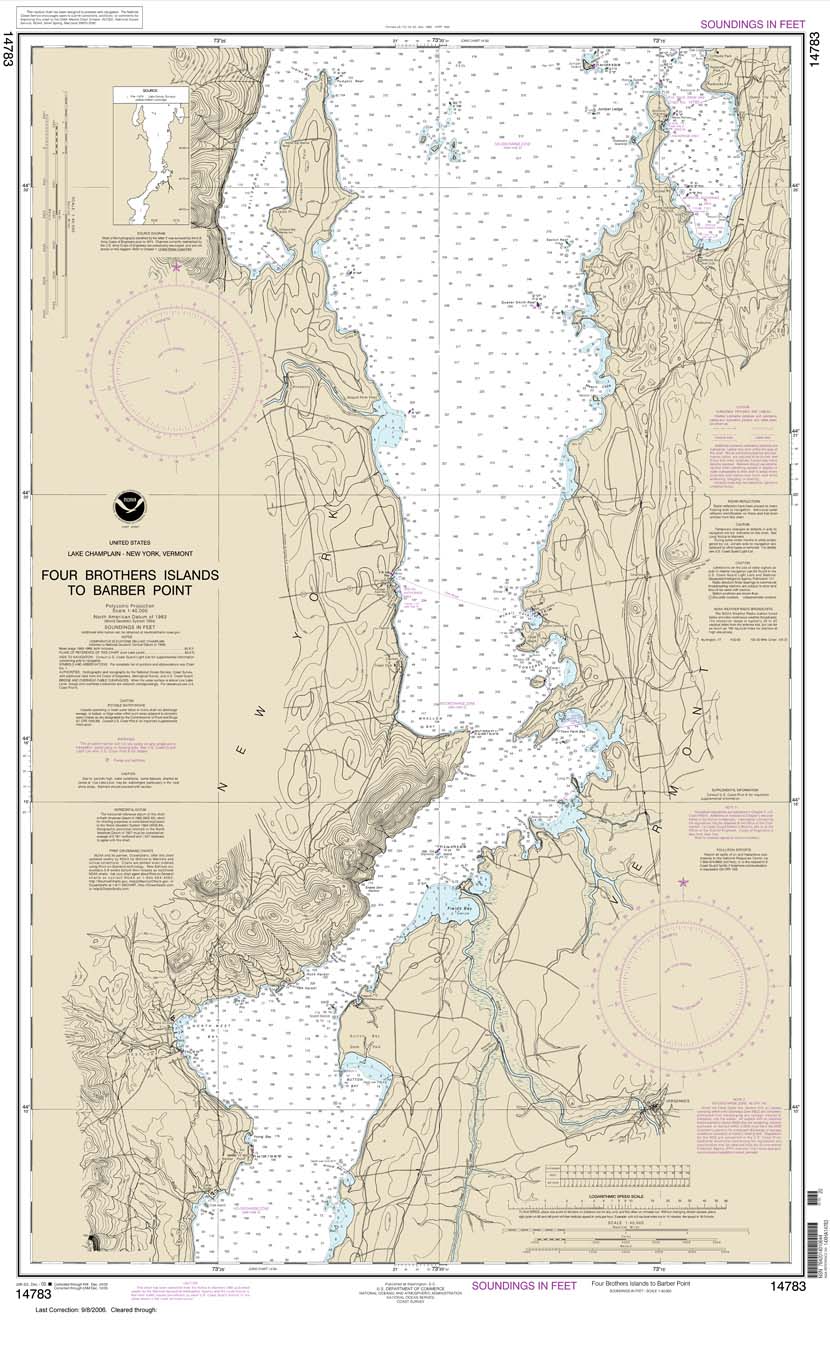 HISTORICAL NOAA Chart 14783: Four Brothers Islands to Barber Point