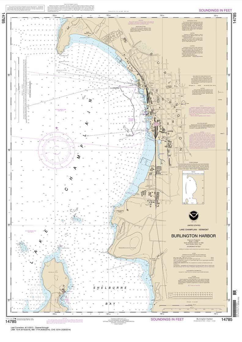 HISTORICAL NOAA Chart 14785: Burlington Harbor