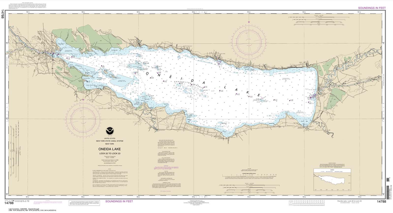 HISTORICAL NOAA Chart 14788: Oneida Lake - Lock 22 to Lock 23