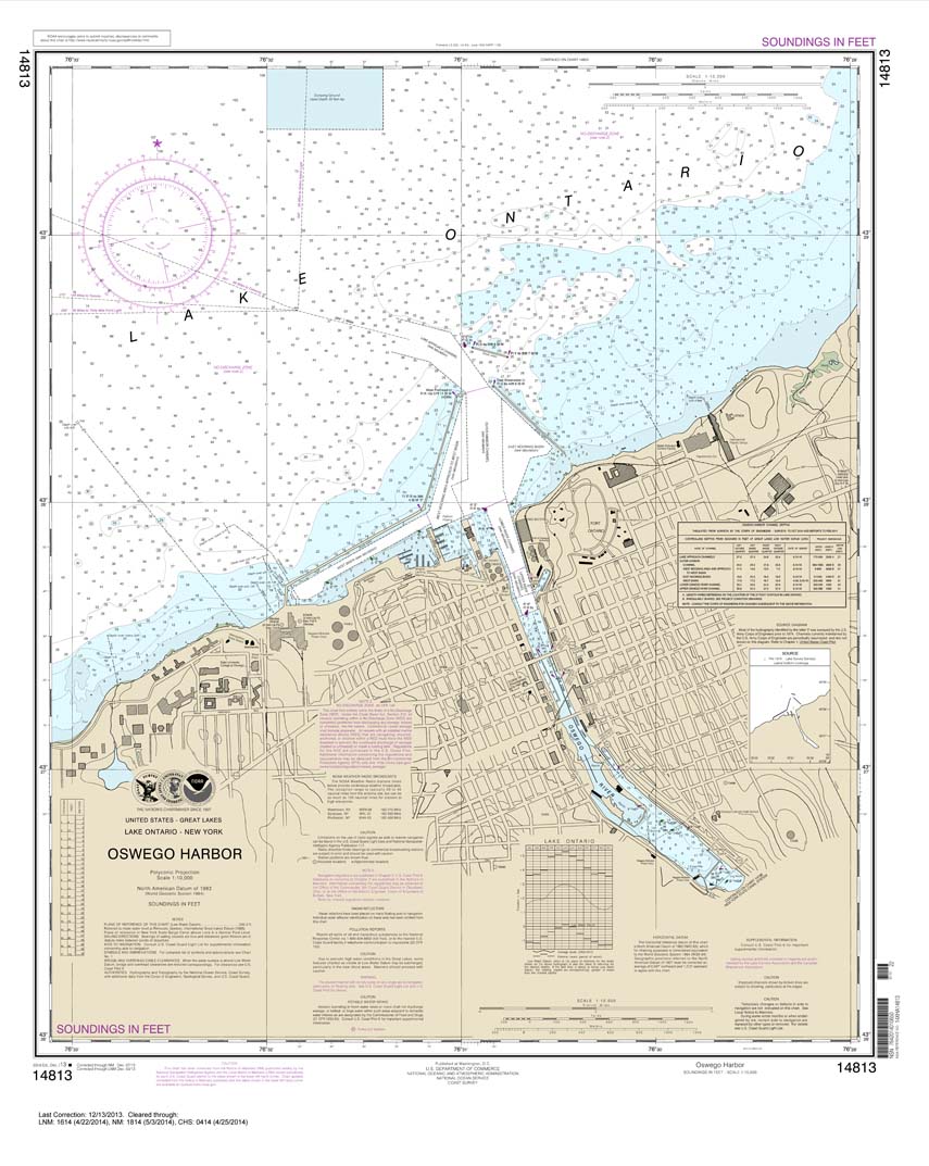 HISTORICAL NOAA Chart 14813: Oswego Harbor