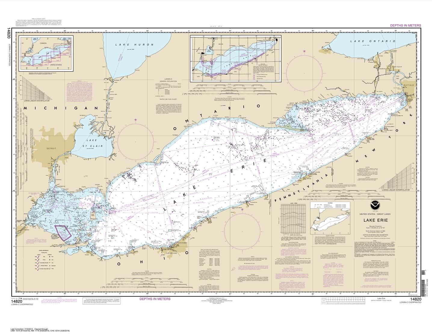 HISTORICAL NOAA Chart 14820: Lake Erie