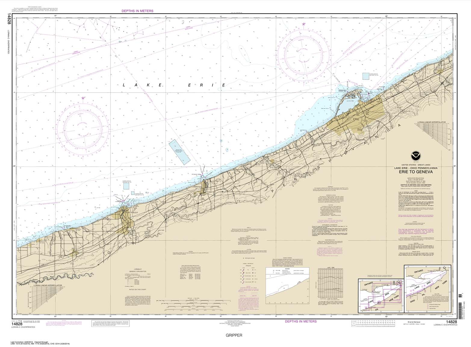 HISTORICAL NOAA Chart 14828: Erie to Geneva