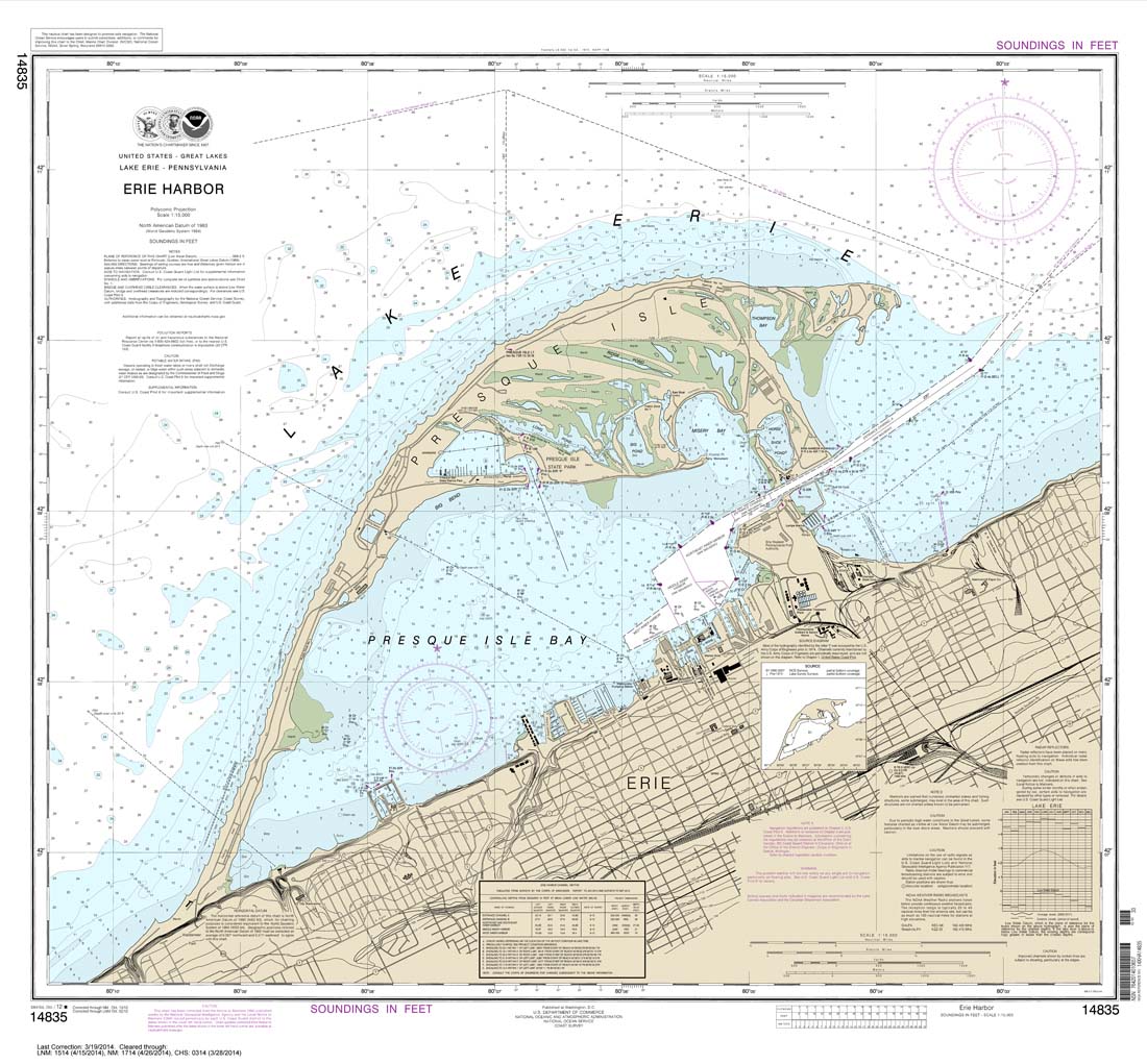 HISTORICAL NOAA Chart 14835: Erie Harbor