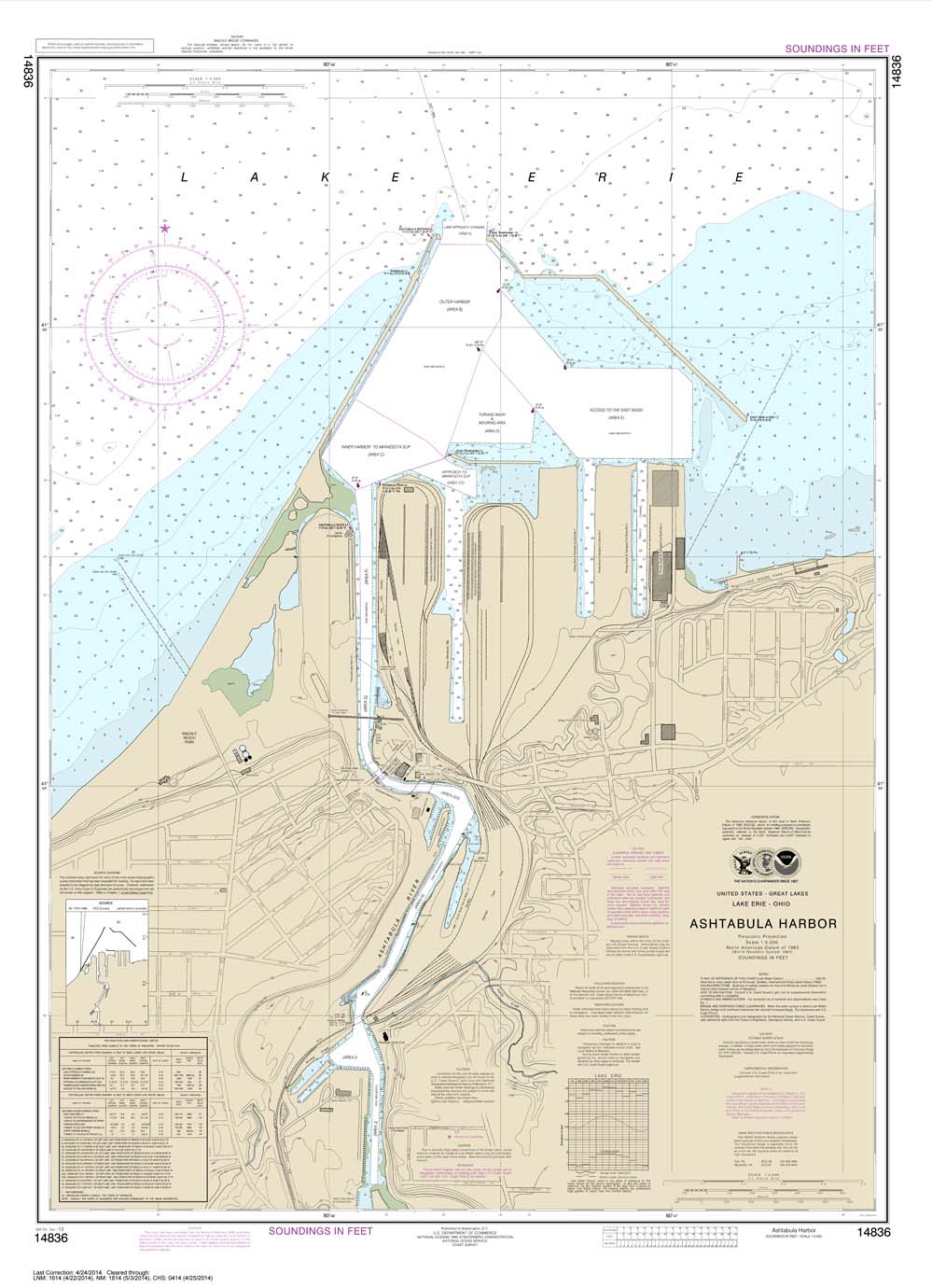 HISTORICAL NOAA Chart 14836: Ashtabula Harbor